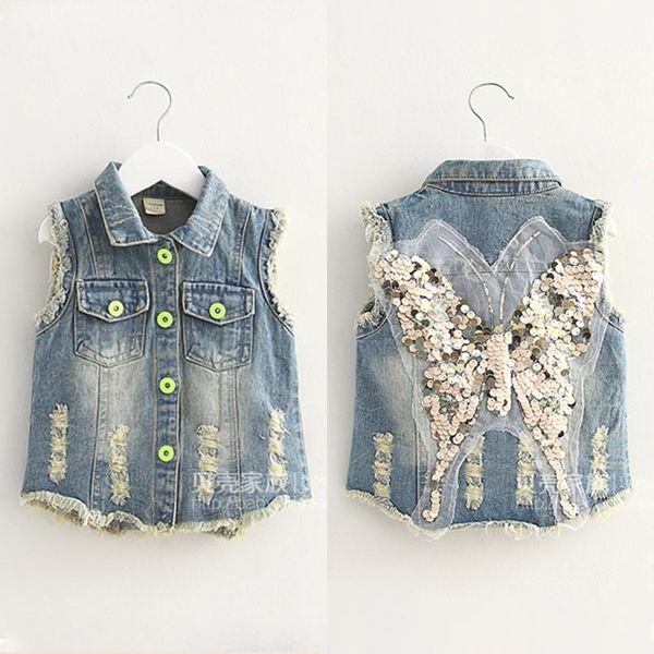 2018 new spring autumn 3-8 9 10 years children's outwear clothing female child kids baby girl glitter butterfly denim vest, Blue
2018 new spring autumn 3-8 9 10 years children's outwear clothing female child kids baby girl glitter butterfly denim vest, Blue