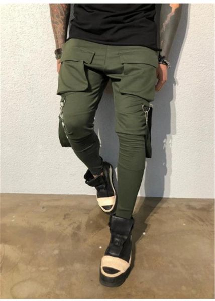 fashion patchwork slim trousers casual mens skinny pants designer mens pants, Black 
fashion patchwork slim trousers casual mens skinny pants designer mens pants, Black