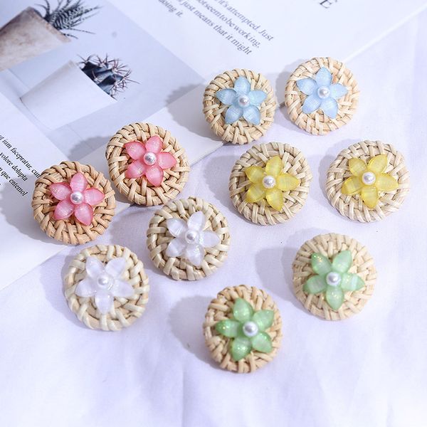 new fashion handmade statement rattan knit wedding earrings boho resin flower stud earrings for women female wholesale jewelry, Golden;silver
new fashion handmade statement rattan knit wedding earrings boho resin flower stud earrings for women female wholesale jewelry, Golden;silver
