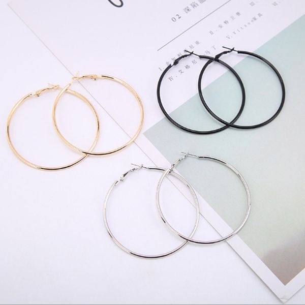 1pair fashion women girl trendy large hoop earrings big smooth circle earrings brand loop earrings jewelry, Silver
1pair fashion women girl trendy large hoop earrings big smooth circle earrings brand loop earrings jewelry, Silver