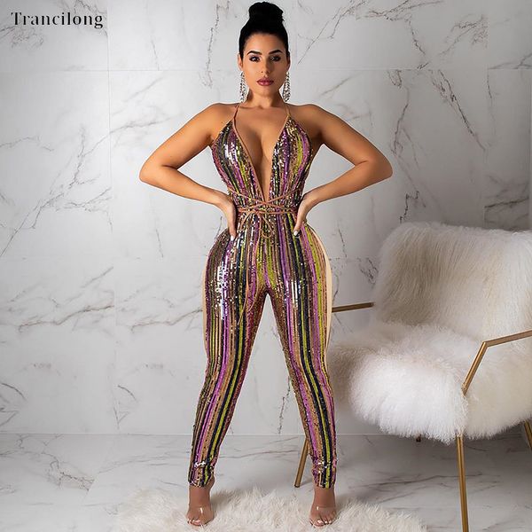 trancilong women's elastic sequin patchwork club jumpsuit sleeveless sequins backless tights women's party jumpsuit, Black;white
trancilong women's elastic sequin patchwork club jumpsuit sleeveless sequins backless tights women's party jumpsuit, Black;white
