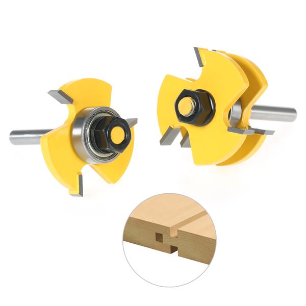 2pcs 1/4" shank router bit set wood milling cutter tools tongue router bit + groove + storage box for woodworking
2pcs 1/4" shank router bit set wood milling cutter tools tongue router bit + groove + storage box for woodworking