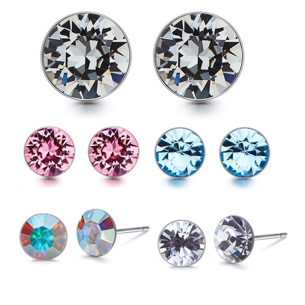 wholesale 925 sterling silver pink blue white clear crystal round circle stud earrings for women fashion jewelry, Golden;silver
wholesale 925 sterling silver pink blue white clear crystal round circle stud earrings for women fashion jewelry, Golden;silver