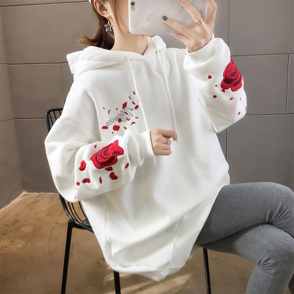 #4867 winter black white hoodies women sweatshirts fleece loose floral embroidery hoodie woman streetwear hoodies plus size
#4867 winter black white hoodies women sweatshirts fleece loose floral embroidery hoodie woman streetwear hoodies plus size