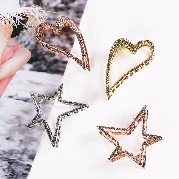 women girls heart pentagram shaped geometric hair claw metal bun maker gold/silver/rose gold hair clip accessories
women girls heart pentagram shaped geometric hair claw metal bun maker gold/silver/rose gold hair clip accessories