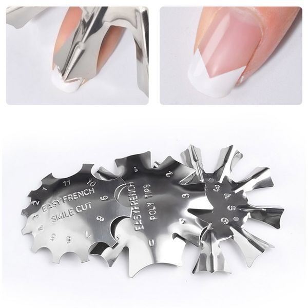 Nail Cutter Stencil Trimmer Tool Easy French Tip Line Edge Clipper Multi-size Styling Forms Manicure Nail Art Tools