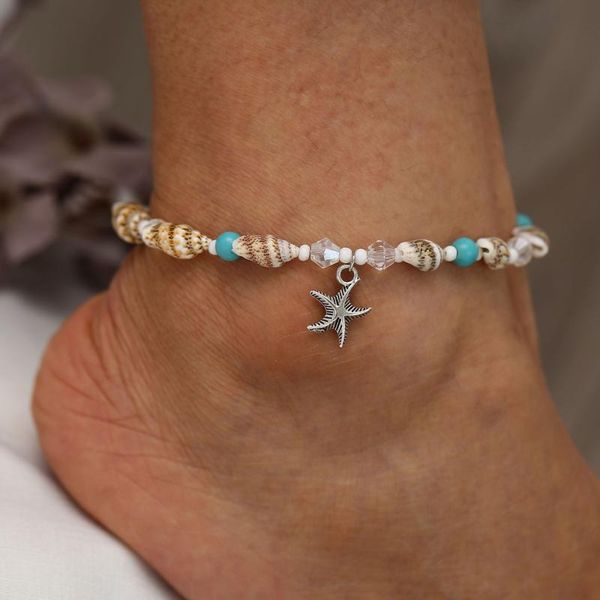 european and american new conch rice beads yoga anklet beach starfish pendant shell crystal bead foot ornaments anklets, Red;blue
european and american new conch rice beads yoga anklet beach starfish pendant shell crystal bead foot ornaments anklets, Red;blue
