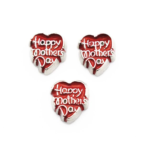 

new arrival 10pcs/lot heart silver happy mothers day floating charms charms living glass memory lockets diy jewelry accessory, Bronze;silver