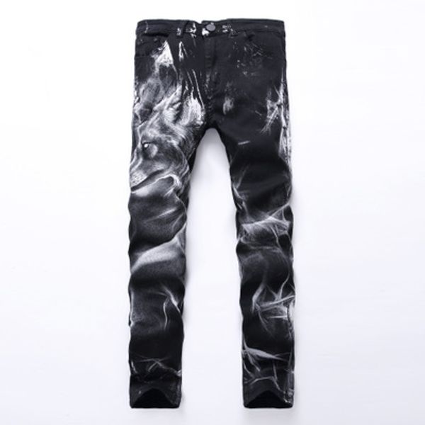 the new fashion men's fashion section of the korean version printed stretch slim flowered trousers men's personality denim trouser, Blue
the new fashion men's fashion section of the korean version printed stretch slim flowered trousers men's personality denim trouser, Blue