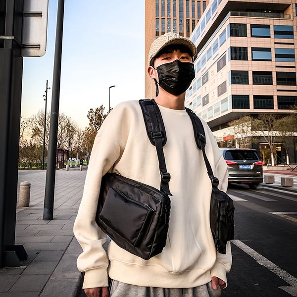 tactical chest bags men streetwear style hip-hop two pockets waist pack fashion shoulder holsters strap sidebag for women g206
tactical chest bags men streetwear style hip-hop two pockets waist pack fashion shoulder holsters strap sidebag for women g206