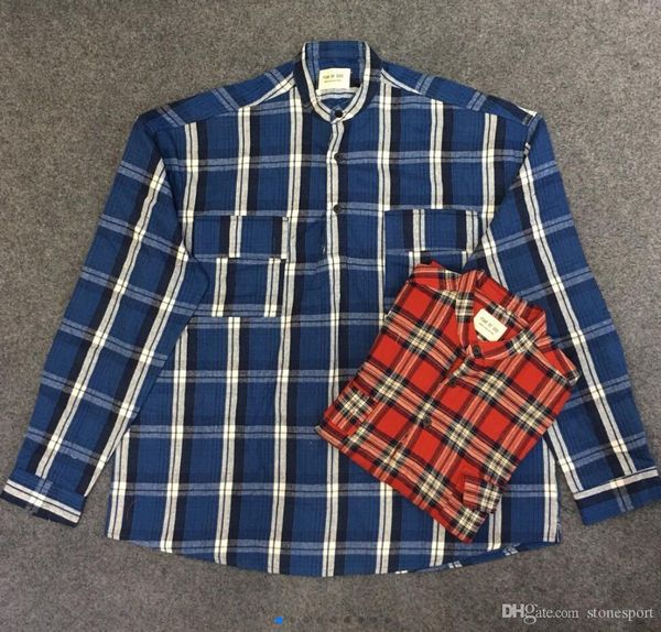 fear of god 6th pullover henley plaid stitching shirt men's long-sleeved shirt t-shirt tee s -xl, Black;brown 
fear of god 6th pullover henley plaid stitching shirt men's long-sleeved shirt t-shirt tee s -xl, Black;brown