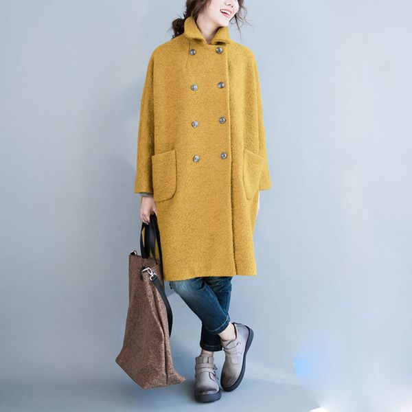 new plus size women 2019 autumn winter wool blends jacket coat ladies long overcoat fashion oversized windbreaker outerwear, Black
new plus size women 2019 autumn winter wool blends jacket coat ladies long overcoat fashion oversized windbreaker outerwear, Black