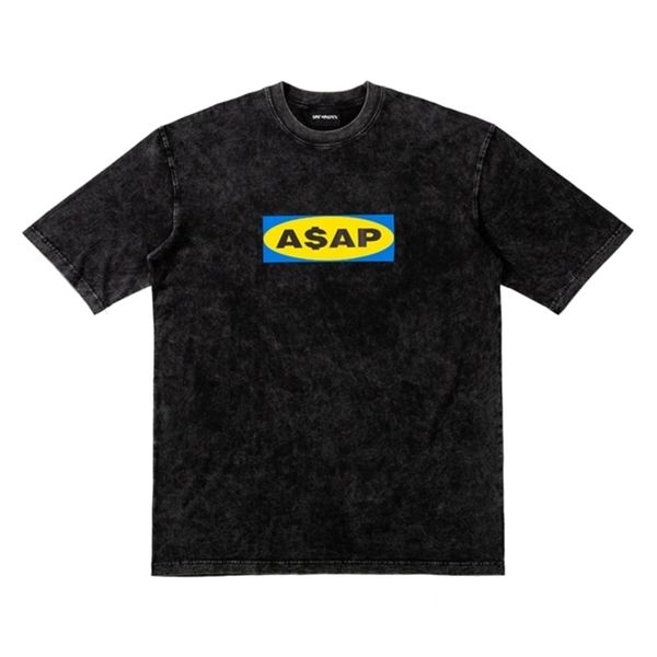 fashion brand designer asap rocky hip hop streetwear men's ay washed and worn summer short-sleeved crew neck t-shirt tee, White;black
fashion brand designer asap rocky hip hop streetwear men's ay washed and worn summer short-sleeved crew neck t-shirt tee, White;black