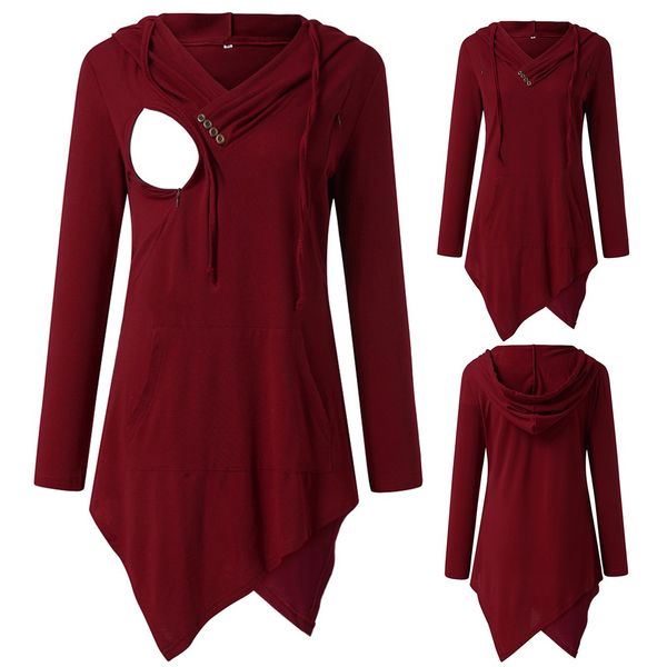women blouse nursing sweatshirts for breastfeeding fashion maternity long sleeve tees warm irregular hem hoodie odziez ciazowa, White
women blouse nursing sweatshirts for breastfeeding fashion maternity long sleeve tees warm irregular hem hoodie odziez ciazowa, White