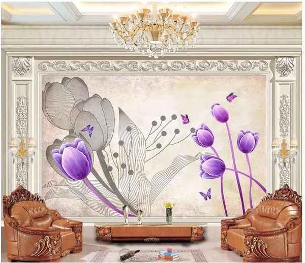 papel de parede custom 3d p murals wall paper nostalgic hand-painted beautiful tulip flower pattern living room tv background wall
papel de parede custom 3d p murals wall paper nostalgic hand-painted beautiful tulip flower pattern living room tv background wall