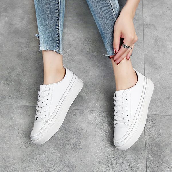 genuine leather shoes white sneakers women comfortably outdoor lace-up flats shoes woman platform fashion casual big size, Black
genuine leather shoes white sneakers women comfortably outdoor lace-up flats shoes woman platform fashion casual big size, Black