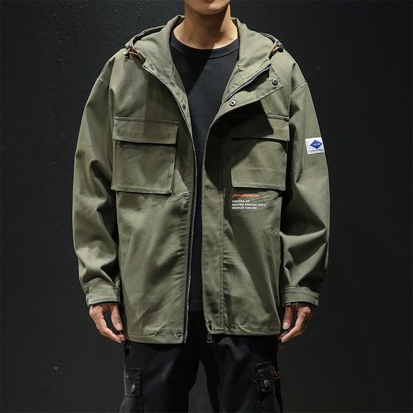 2019 green solid patchwork hooded pockets cargo fashion windbreaker autumn zipper oversize men fashion loose soft jackets, Black;brown
2019 green solid patchwork hooded pockets cargo fashion windbreaker autumn zipper oversize men fashion loose soft jackets, Black;brown