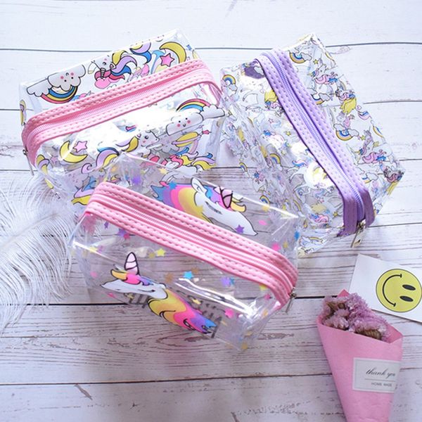 1 pc cartoon unicorn printed makeup bag transparent pvc zipper makeup bag women cosmetic storage travel make up dropship
1 pc cartoon unicorn printed makeup bag transparent pvc zipper makeup bag women cosmetic storage travel make up dropship