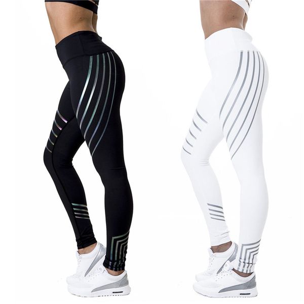 reflective leggings women high waist printed yoga pants sports fitness leggings breathable running tights ladies sport, White;red
reflective leggings women high waist printed yoga pants sports fitness leggings breathable running tights ladies sport, White;red