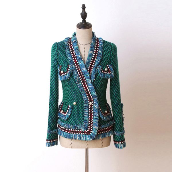 brand fashion designer 2018 winter wool coat women long sleeve pearls buttons tassel tweed woolen jackets and coats overcoat, Black
brand fashion designer 2018 winter wool coat women long sleeve pearls buttons tassel tweed woolen jackets and coats overcoat, Black