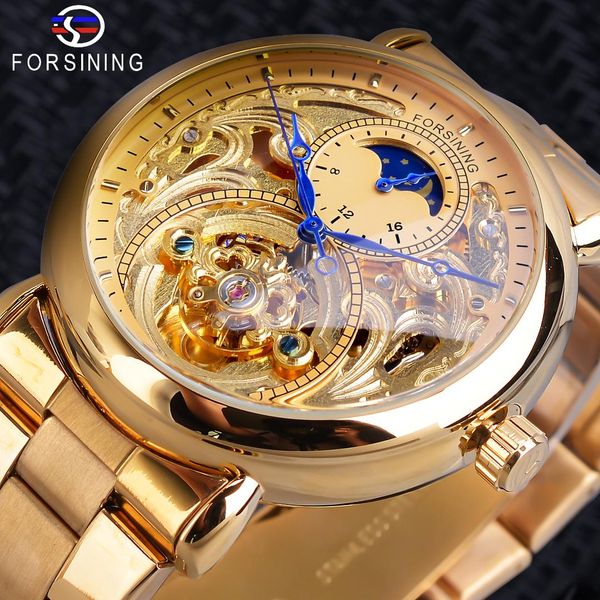 forsining automatic mechanical business watch mens clock golden moon phase steel strap wrist watches brand relogio masculino, Slivery;brown
forsining automatic mechanical business watch mens clock golden moon phase steel strap wrist watches brand relogio masculino, Slivery;brown