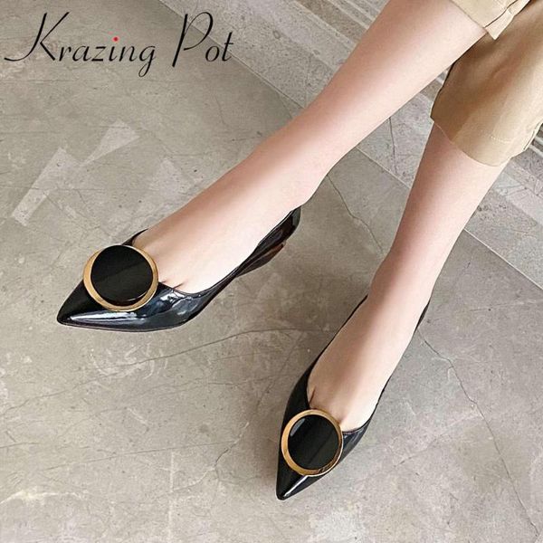 krazing pot full grain leather pointed toe med square heel metal decoration women shoes dating slip on spring shallow pumps l3f5, Black
krazing pot full grain leather pointed toe med square heel metal decoration women shoes dating slip on spring shallow pumps l3f5, Black