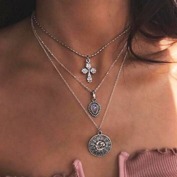 bohemian exaggerated multilayer leaf moon face cross pendant necklaces women vintage silver chain geometric necklace jewelry kolye yn88
bohemian exaggerated multilayer leaf moon face cross pendant necklaces women vintage silver chain geometric necklace jewelry kolye yn88