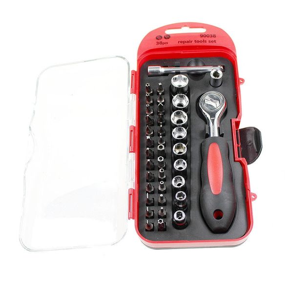 38pcs cr-v 1/4 inch ratchet socket wrench set screwdriver set kit for home car wrench multifunction tool kit
38pcs cr-v 1/4 inch ratchet socket wrench set screwdriver set kit for home car wrench multifunction tool kit