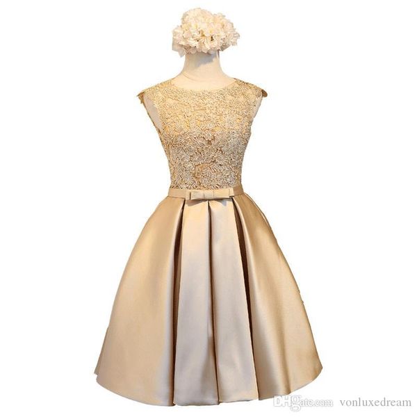 lace satin ball gown cocktail dress gold knee length party dresses new short bridesmaid dresses summer
lace satin ball gown cocktail dress gold knee length party dresses new short bridesmaid dresses summer