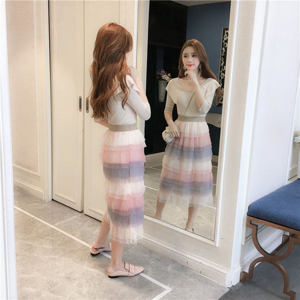 2019 new summer women's tired stitching mesh skirt women high waist slim cake skirts beach vocation holiday pleated skirt pink, Black
2019 new summer women's tired stitching mesh skirt women high waist slim cake skirts beach vocation holiday pleated skirt pink, Black