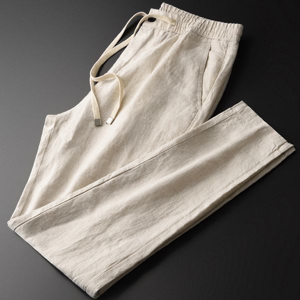 men's pants 100% linen luxury breathable drawstring casual male plus size 4xl elastic waist slim fit mens trousers, Black
men's pants 100% linen luxury breathable drawstring casual male plus size 4xl elastic waist slim fit mens trousers, Black