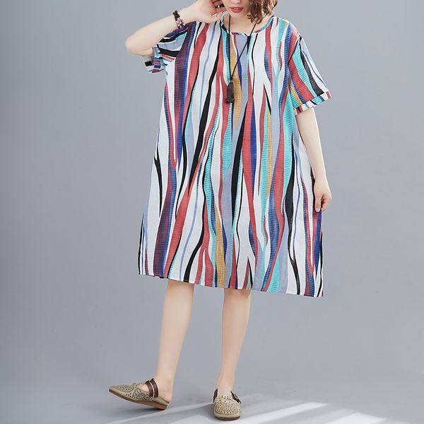 large size womens cotton and linen dress loose block color stripe short sleeve maternity beach dress fashion pregnancy clothes, White
large size womens cotton and linen dress loose block color stripe short sleeve maternity beach dress fashion pregnancy clothes, White