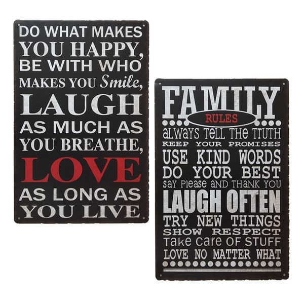2pcs metal tin sign pub bar wall art poster decor club metal crafts slogan poster home cafe shop decor plaques