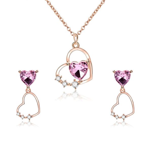 simple heart zircon jewelry sets for valentine's time gift individual jewelry in vogue min 12sets 66182015, Silver 
simple heart zircon jewelry sets for valentine's time gift individual jewelry in vogue min 12sets 66182015, Silver