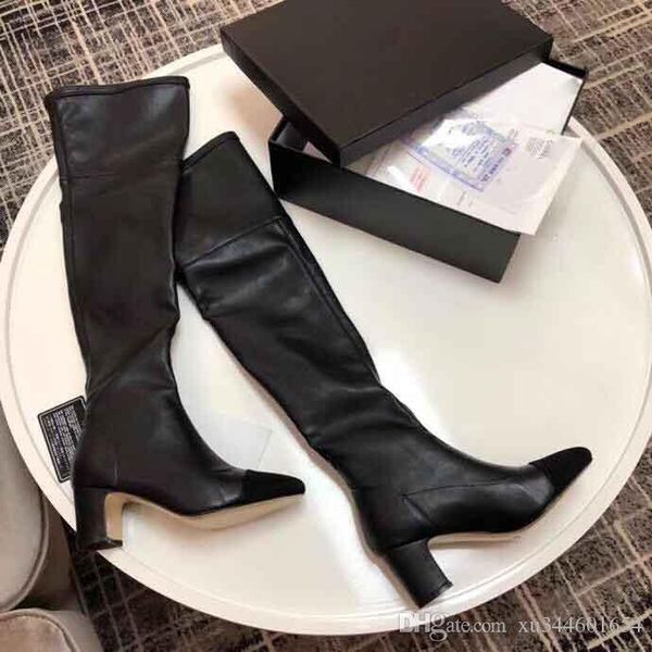 2019 new winter bare boots, thicker-heeled designer knee boots, luxury boots, winter women's stretch boot, jackal leather boot, Black
2019 new winter bare boots, thicker-heeled designer knee boots, luxury boots, winter women's stretch boot, jackal leather boot, Black
