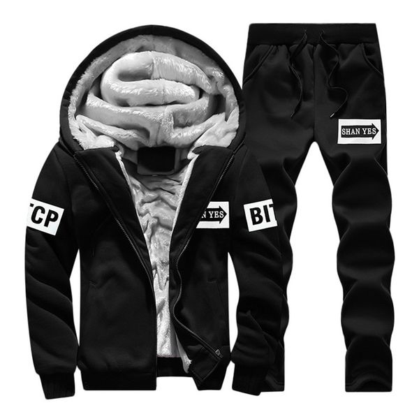 men's sports suits hoodie tracksuits winter warm fleece zipper running suit 4xl fitness sweatshirt pants sets new &3s11, White;black
men's sports suits hoodie tracksuits winter warm fleece zipper running suit 4xl fitness sweatshirt pants sets new &3s11, White;black