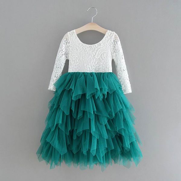 Retail New Girls Lace Dress Flower Tiered Tulle Maxi Dress Long Sleeve Princess For Wedding Party Children Clothes 1-10Y E17104
Retail New Girls Lace Dress Flower Tiered Tulle Maxi Dress Long Sleeve Princess For Wedding Party Children Clothes 1-10Y E17104