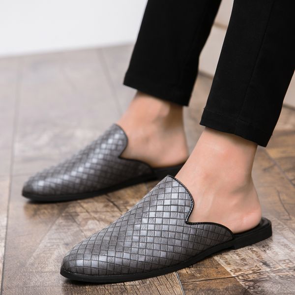 popular half shoes for men black gray flats slippers men summer fashion casual sneakers for outdoor pu leather half slippers
popular half shoes for men black gray flats slippers men summer fashion casual sneakers for outdoor pu leather half slippers