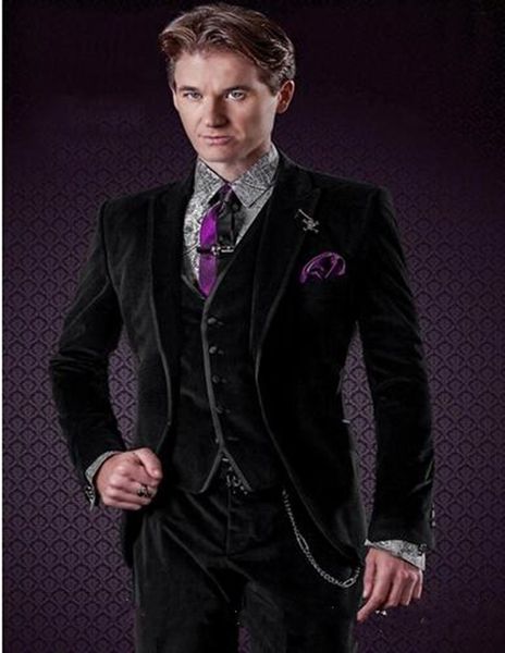 new handsome black velveteen groomsmen peak lapel groom tuxedos men suits wedding/prom/dinner man blazer(jacket+pants+tie+vest) 425, Black;gray
new handsome black velveteen groomsmen peak lapel groom tuxedos men suits wedding/prom/dinner man blazer(jacket+pants+tie+vest) 425, Black;gray