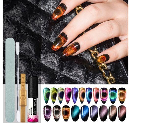 four lily 9d chameleon magnetic cat eye gel nail polish set soak off uv led nail art gel varnish shining laser lacquer kit
four lily 9d chameleon magnetic cat eye gel nail polish set soak off uv led nail art gel varnish shining laser lacquer kit