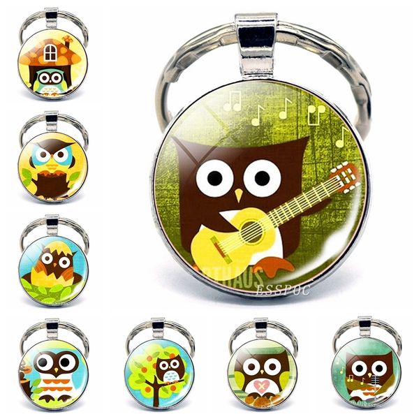 children keychain cute cartoon owl glass cabochon pendant metal key chain handmade gift for daughter, niece, granddaughter, Silver
children keychain cute cartoon owl glass cabochon pendant metal key chain handmade gift for daughter, niece, granddaughter, Silver