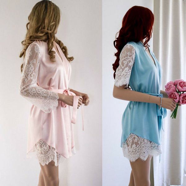 women silk lace patchwork v neck robe lingerie babydoll nightdress nightgown sleepwear, Black;red
women silk lace patchwork v neck robe lingerie babydoll nightdress nightgown sleepwear, Black;red