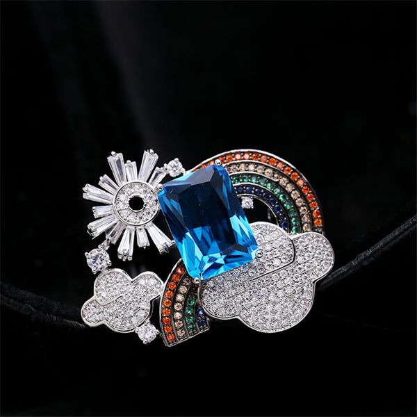 luxurious cubic zircon micro paved rainbow cloud creative brooches pin women men suit coat corsage pins accessories, Gray
luxurious cubic zircon micro paved rainbow cloud creative brooches pin women men suit coat corsage pins accessories, Gray