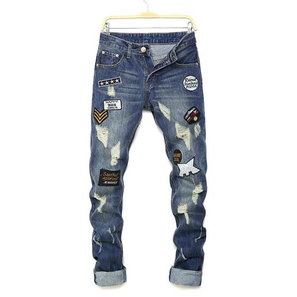denim biker jeans men's skinny slim stretch jeans hip hop washed print patch men's jeans size 28-36, Blue
denim biker jeans men's skinny slim stretch jeans hip hop washed print patch men's jeans size 28-36, Blue