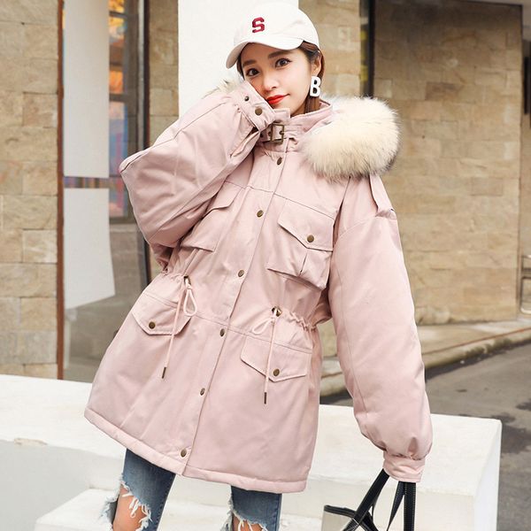 large real fur collar hooded 2019 winter white duck down jacket women long coat warm parkas thick female outerwear pink khaki, Black
large real fur collar hooded 2019 winter white duck down jacket women long coat warm parkas thick female outerwear pink khaki, Black
