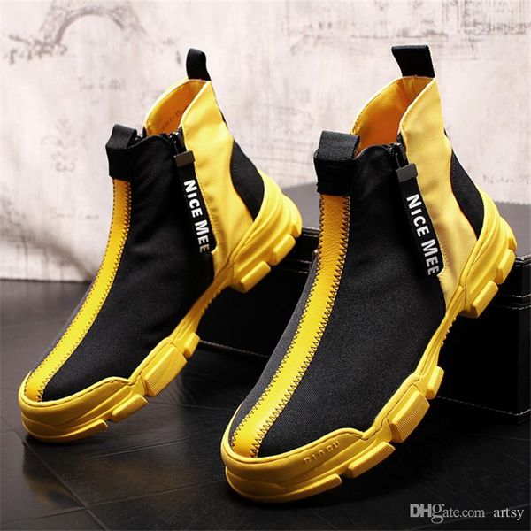 2020 new men's high casual shoes fashion men skate shoes mens designer ankle boots flats, Black
2020 new men's high casual shoes fashion men skate shoes mens designer ankle boots flats, Black