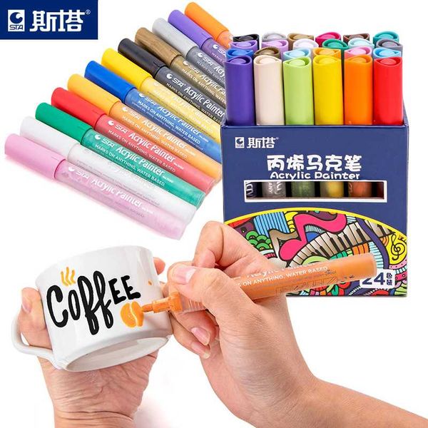 12 24 colors/set sta acrylic permanent paint marker pen for ceramic rock glass porcelain mug wood fabric canvas painting
12 24 colors/set sta acrylic permanent paint marker pen for ceramic rock glass porcelain mug wood fabric canvas painting