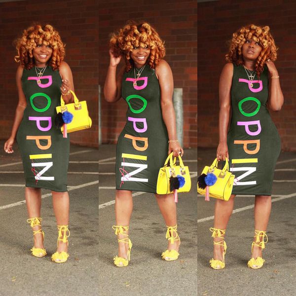 summer poppin letters print dresses women silm sleeveless vest o neck knee length skirt bodycon dress clubwear s-xxl 2020, Black;gray
summer poppin letters print dresses women silm sleeveless vest o neck knee length skirt bodycon dress clubwear s-xxl 2020, Black;gray