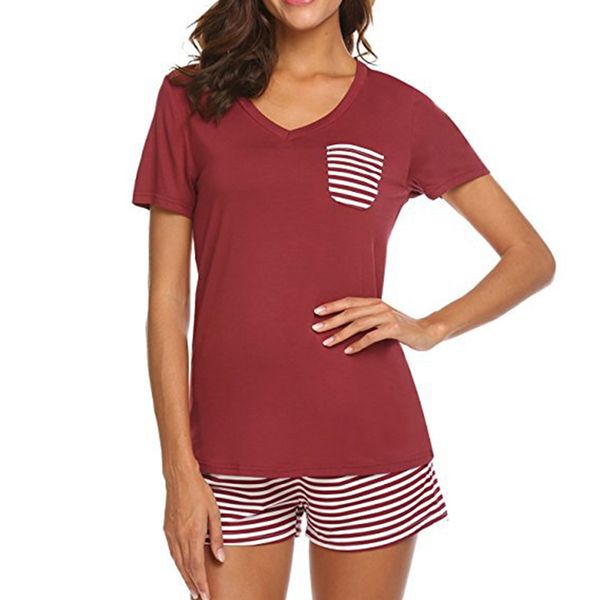 women sleepwear sets new summer short sleeve stripe loose sleepwear mujer female nightgown, Blue;gray
women sleepwear sets new summer short sleeve stripe loose sleepwear mujer female nightgown, Blue;gray