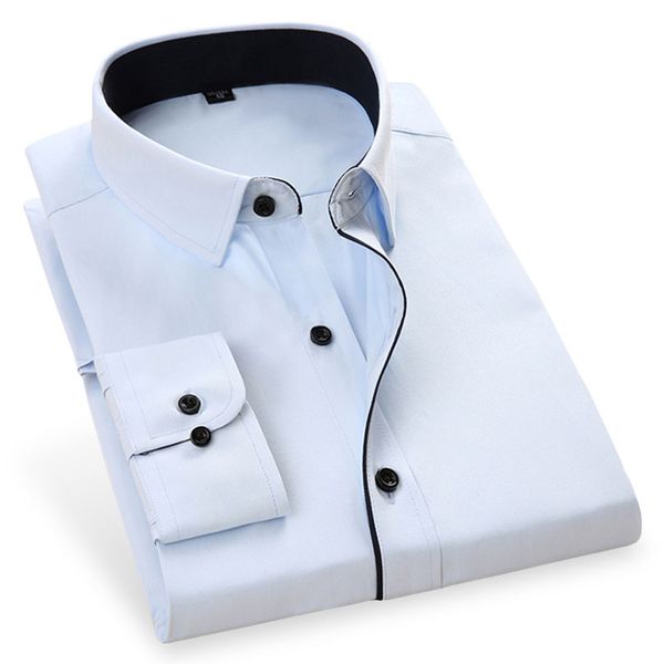 formal men's dress shirt regular fit long sleeve fashion basic business solid color office social smart casual shirt no pocket, White;black
formal men's dress shirt regular fit long sleeve fashion basic business solid color office social smart casual shirt no pocket, White;black